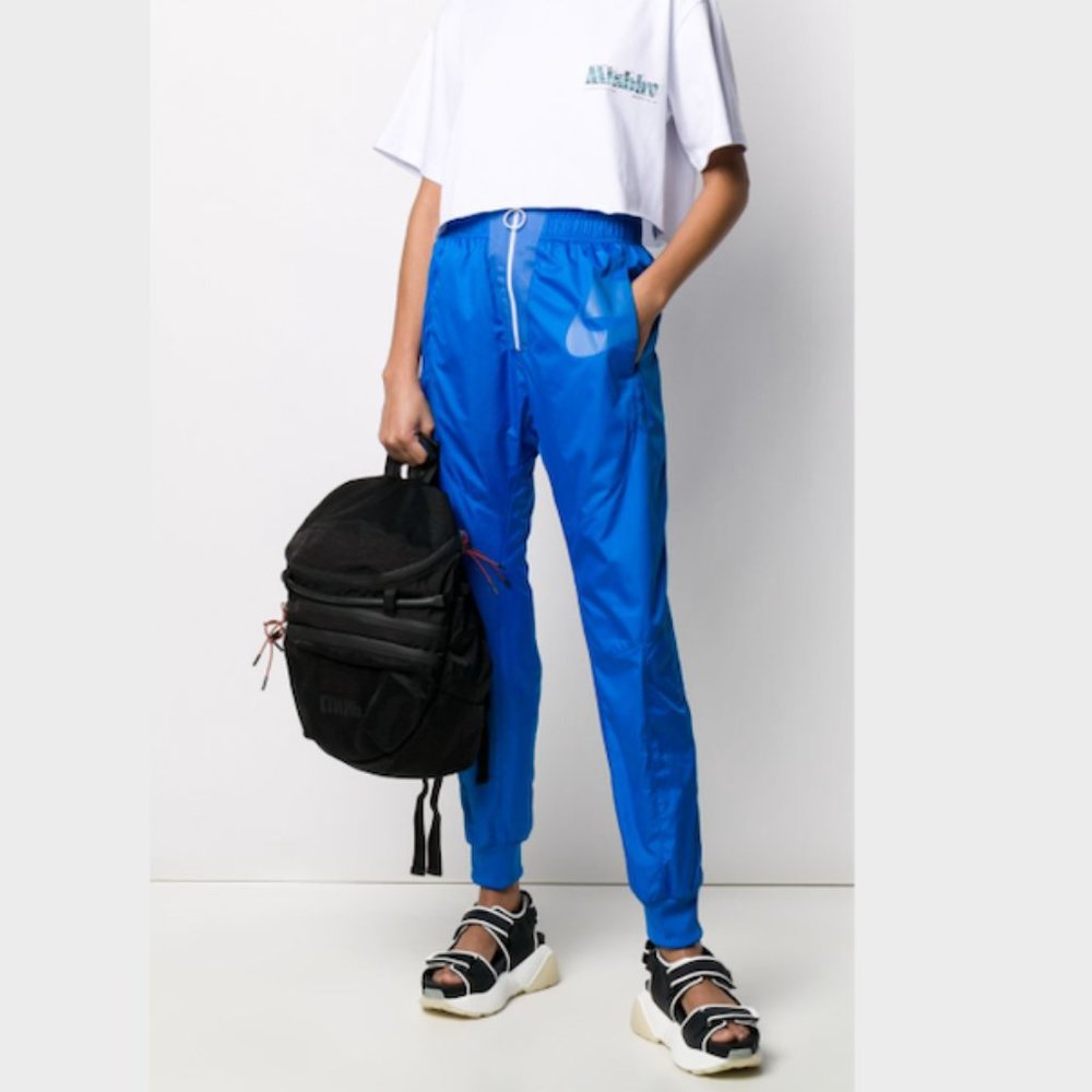 Nike High Rise Zippered Blue Track Pants (S)